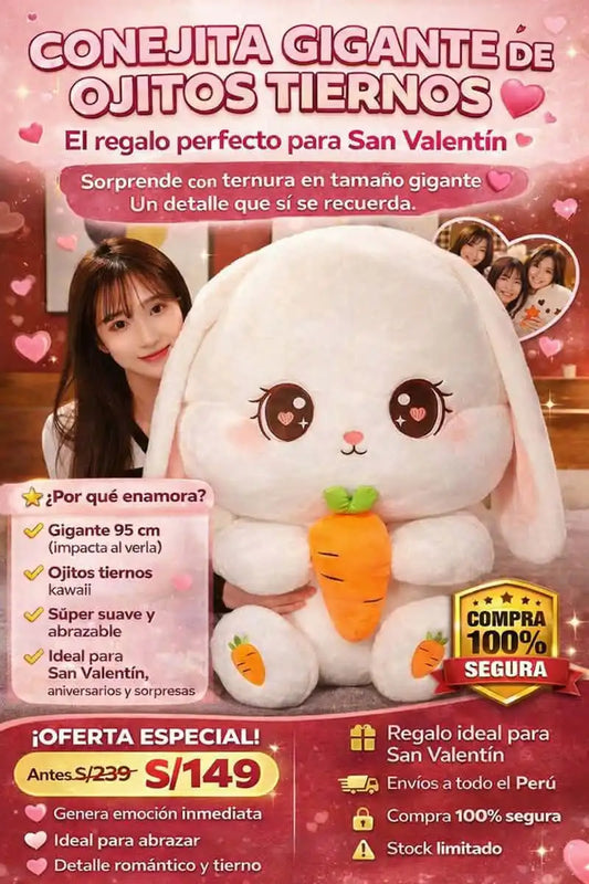 Coneja Ojitos Tiernos Kawaii 95 CM 🐰✨