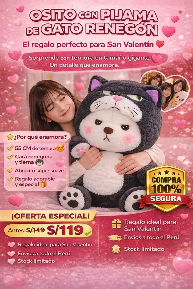 𝐎𝐬𝐢𝐭𝐨 𝐃𝐢𝐬𝐟𝐫𝐚𝐳𝐚𝐝𝐨 𝐝𝐞 𝐠𝐚𝐭𝐨 𝐫𝐞𝐧𝐞𝐠𝐨𝐧 𝟱𝟱 𝗖𝗠 😼🧸