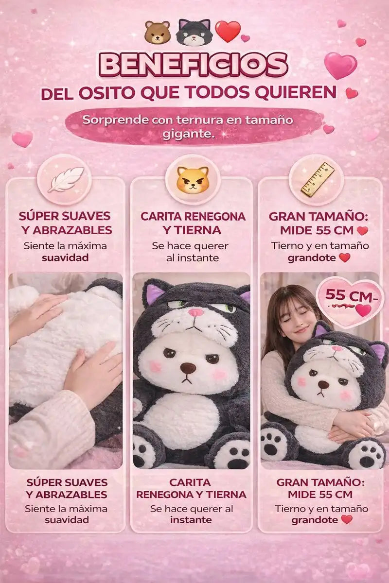 𝐎𝐬𝐢𝐭𝐨 𝐃𝐢𝐬𝐟𝐫𝐚𝐳𝐚𝐝𝐨 𝐝𝐞 𝐠𝐚𝐭𝐨 𝐫𝐞𝐧𝐞𝐠𝐨𝐧 𝟱𝟱 𝗖𝗠 😼🧸