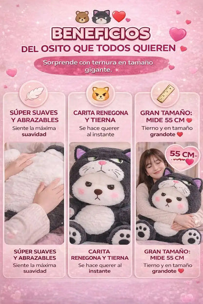 𝐎𝐬𝐢𝐭𝐨 𝐃𝐢𝐬𝐟𝐫𝐚𝐳𝐚𝐝𝐨 𝐝𝐞 𝐠𝐚𝐭𝐨 𝐫𝐞𝐧𝐞𝐠𝐨𝐧 𝟱𝟱 𝗖𝗠 😼🧸